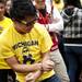 MIchigan freshman Brian Lee dances after the Gangnam style flash mob Friday. Daniel Brenner I AnnArbor.com
